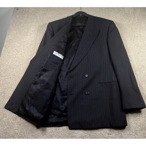 JHANE BARNES Mens Pinstripe Double Breasted Suit Jacket Blazer 40R